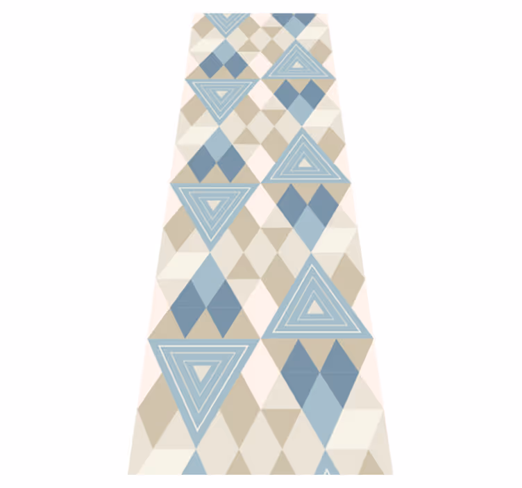 Scandinavian vinyl rug in nordic geometric blue pattern - TenStickers
