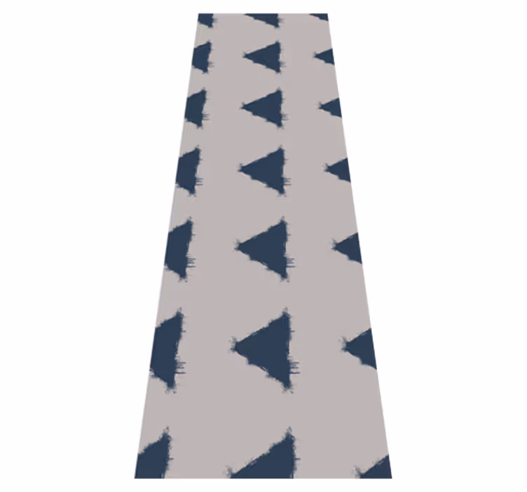 Scandinavian vinyl rug with blue japandi triangle pattern - TenStickers