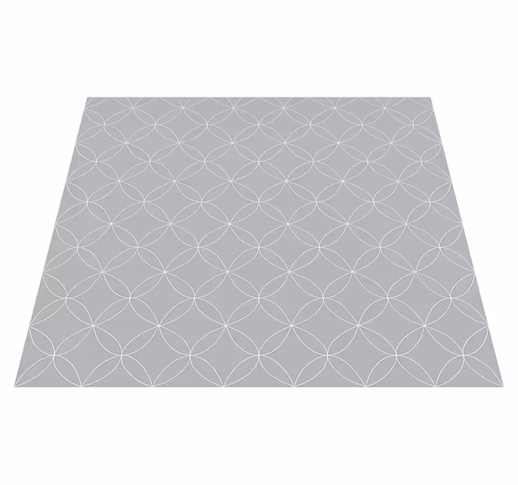 Scandinavian vinyl rug in grey floral geometry - TenStickers