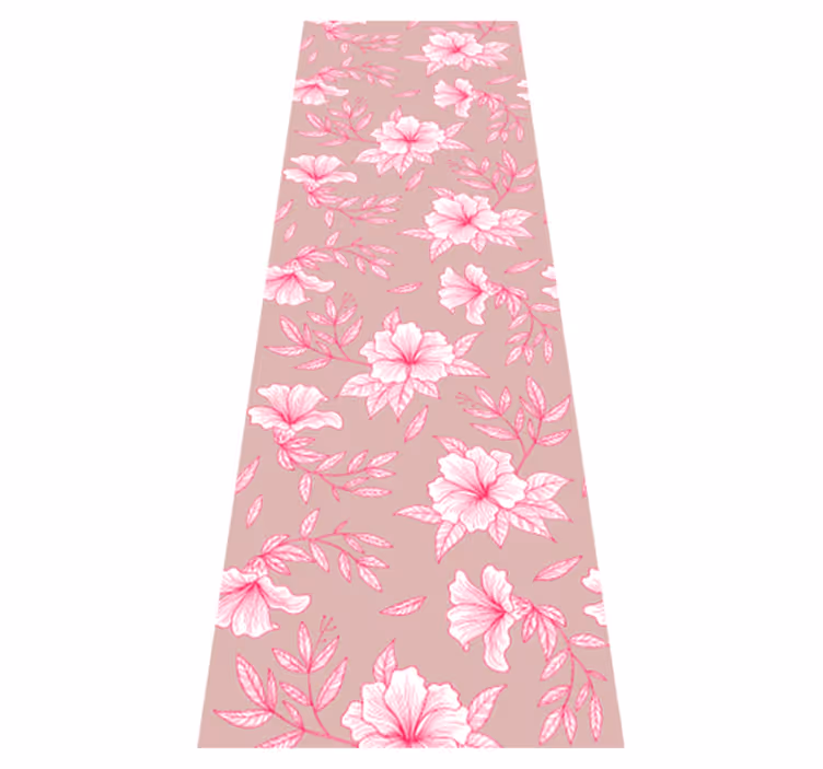 Nature vinyl rug neon pink lotus - TenStickers
