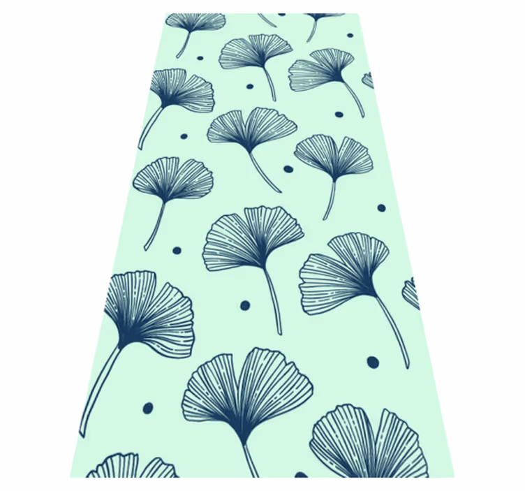 Nature vinyl rug in floral blue design - TenStickers
