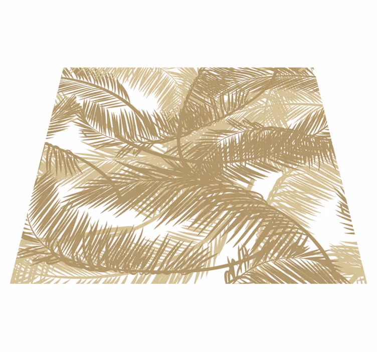 Nature vinyl rug tropical golden palm design - TenStickers
