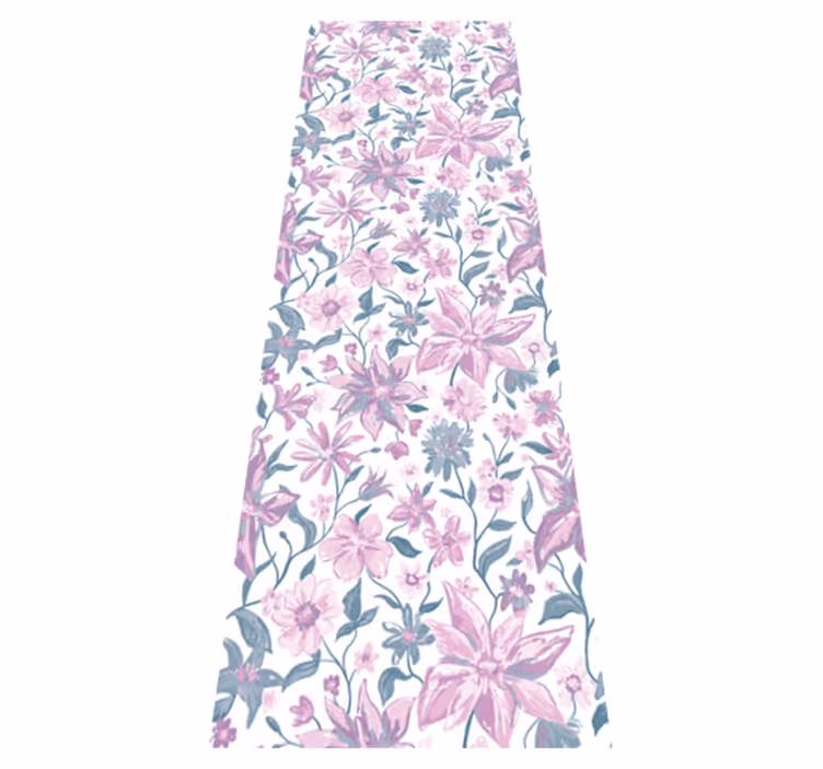 Nature vinyl rug with pink and grey roses - TenStickers