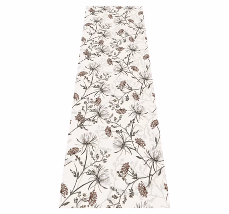 Nature vinyl rug with vintage beige floral design - TenStickers
