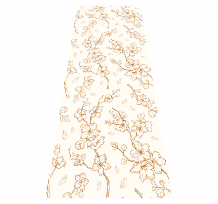 Nature vinyl rug cream flower cherry blossom - TenStickers