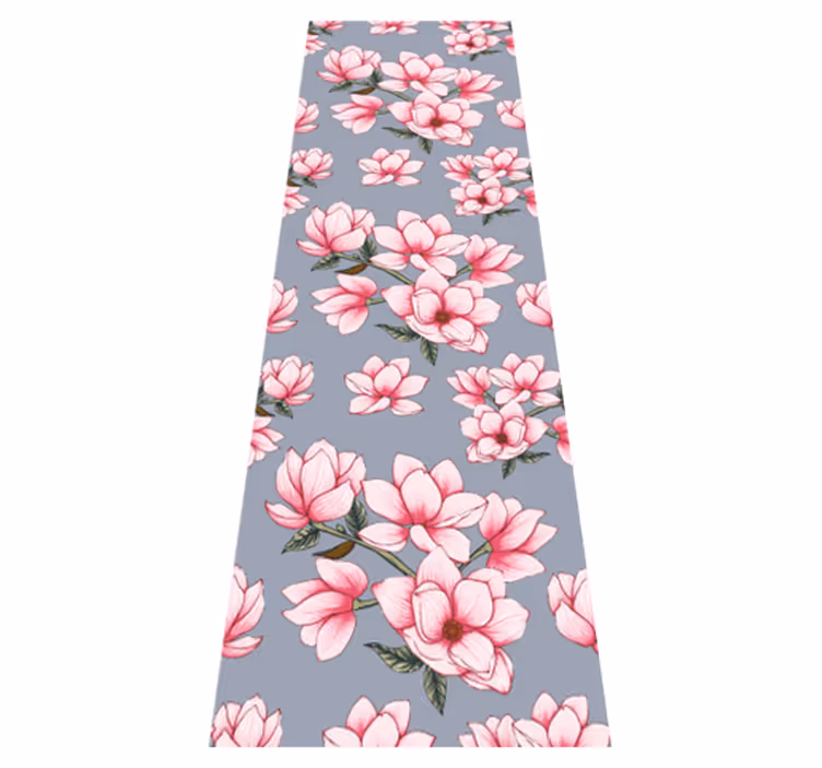 Tre beautiful magnolia flowers nature vinyl rug - TenStickers