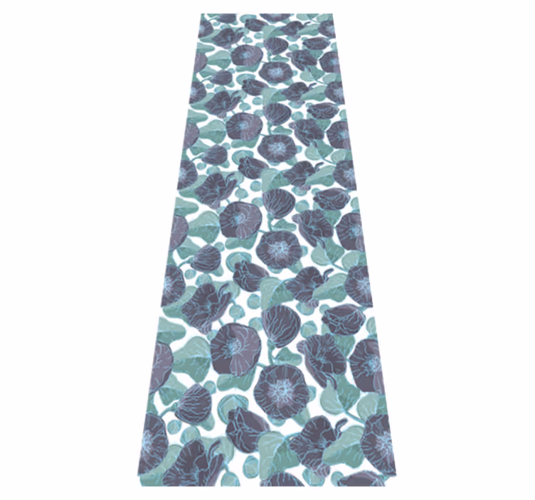 Nature vinyl rug mallow blossoms - TenStickers