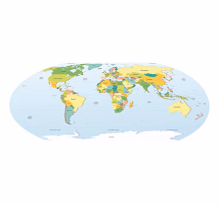 World map vinyl rug political world map vinyl rug - TenStickers