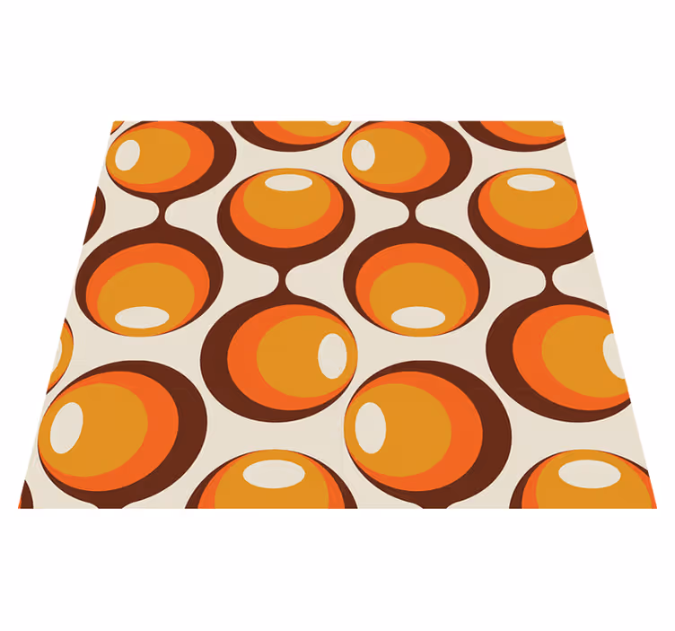 Vintage vinyl rug in semi oblong 70's design - TenStickers
