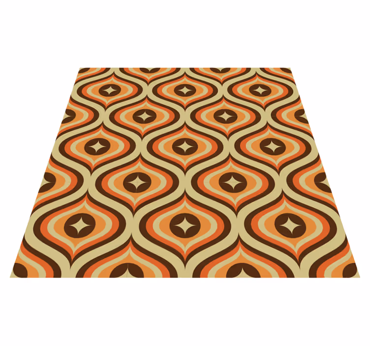 Vintage vinyl rug in retro orange and brown - TenStickers