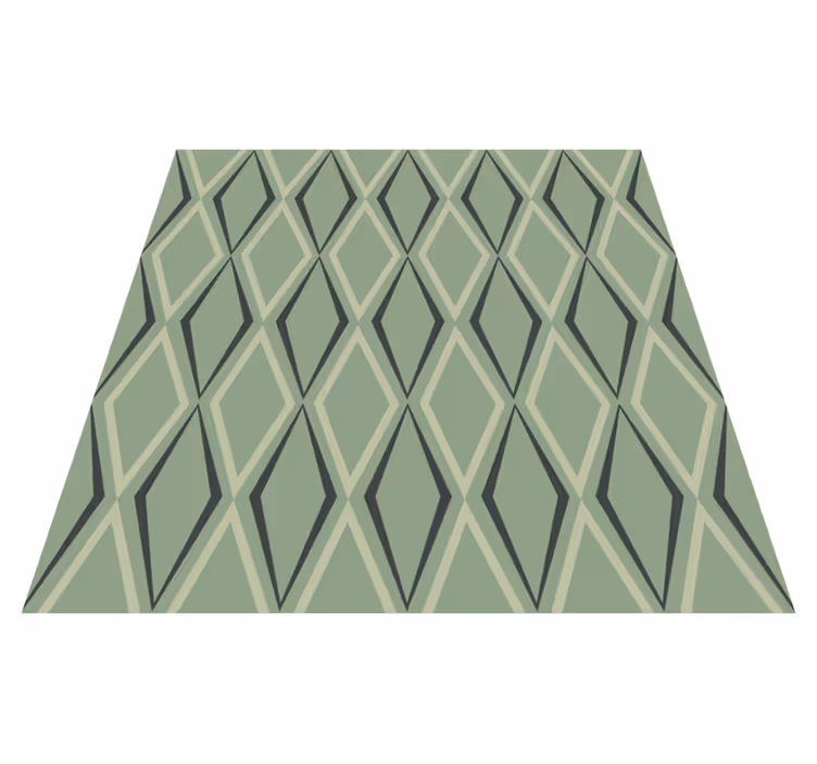 Vintage vinyl rug 1930s green diamonds design - TenStickers