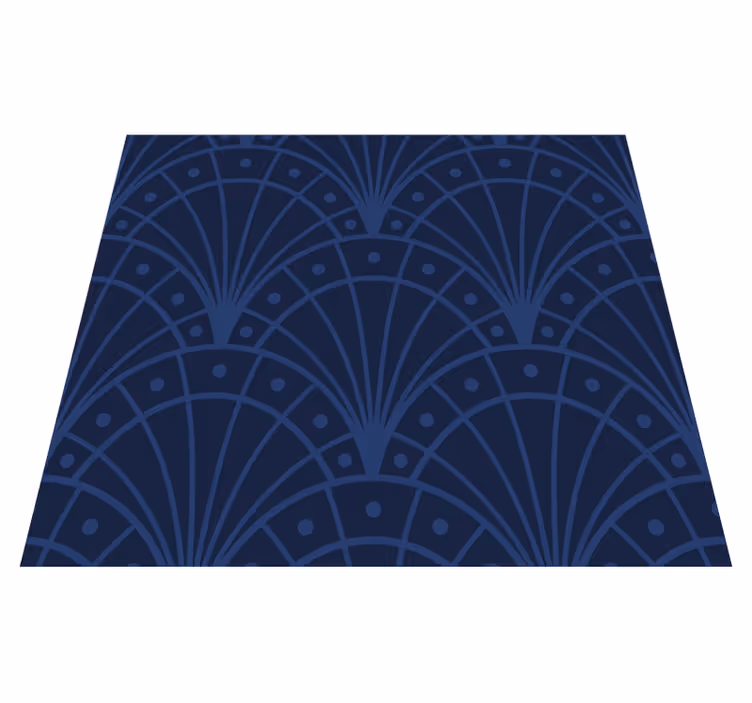 Vintage vinyl rug in navy blue art deco style - TenStickers