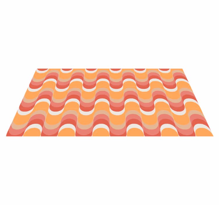 Vintage vinyl rug 70's retro waves design - TenStickers