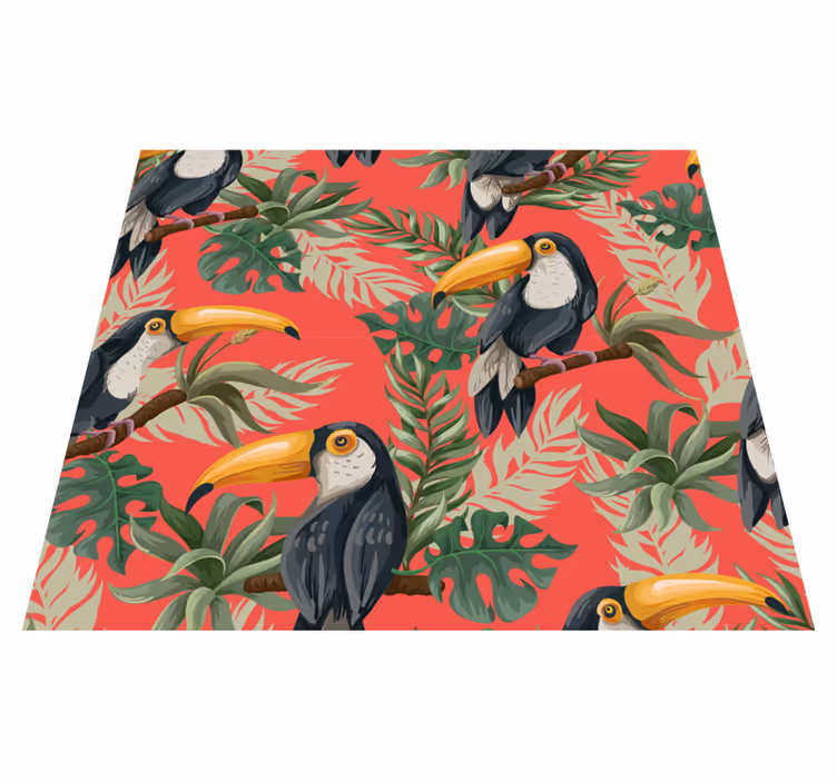 Toucans tropical wallpaper animal vinyl rug - TenStickers