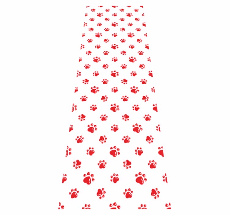 Animal vinyl rug with cat paws and heart design - TenStickers