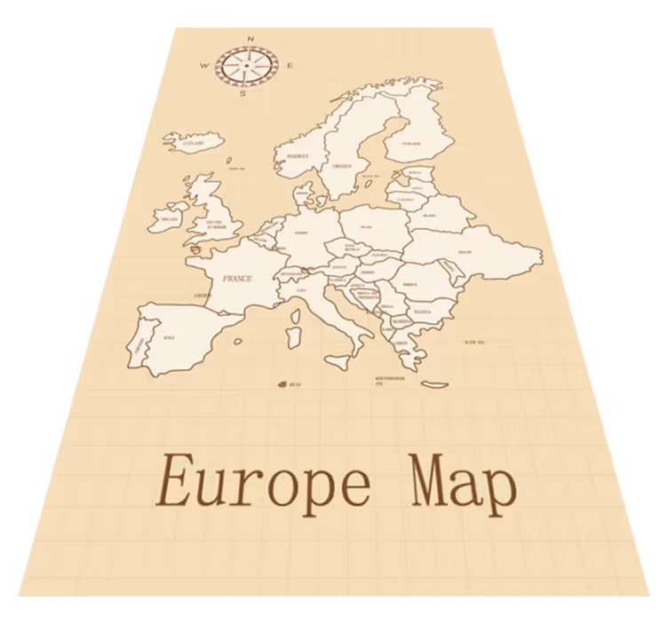 World map vinyl rug vintage europe - TenStickers