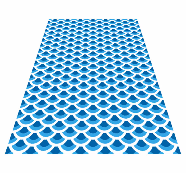 Textured vinyl rug in blue scales pattern - TenStickers