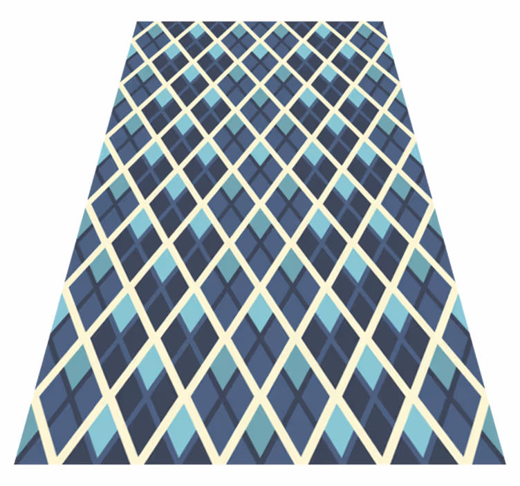 Textured vinyl rug with abstract multicolored diamonds - TenStickers