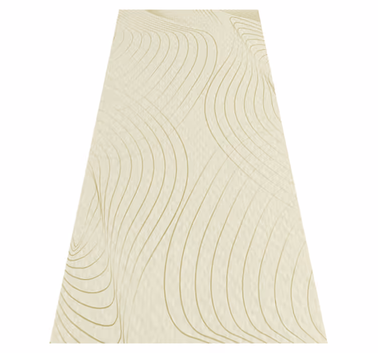 Textured vinyl rug curved japandi design - TenStickers