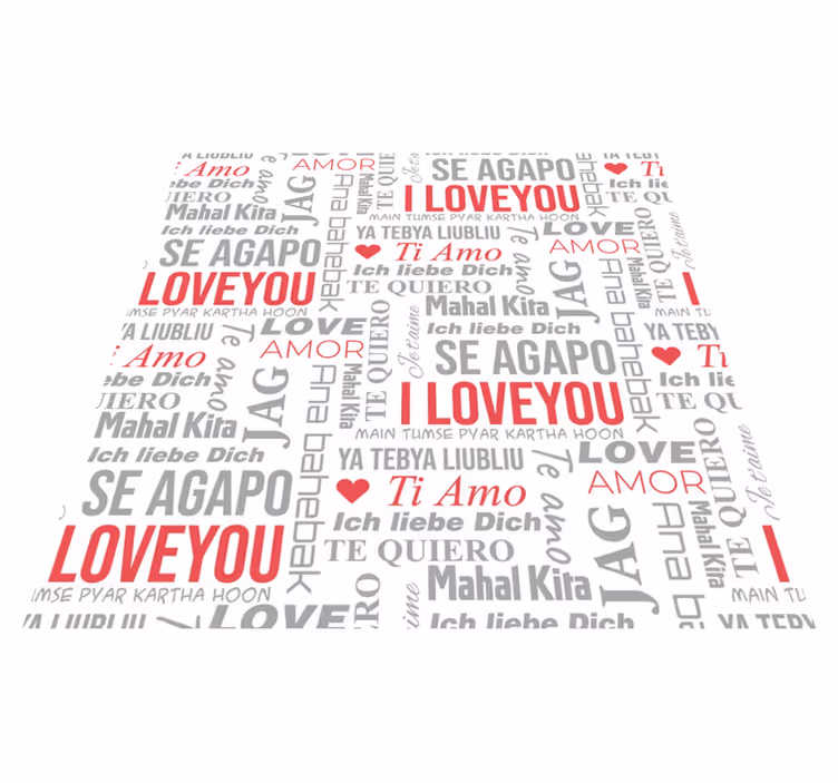 Custom rug i love you in different languages - TenStickers