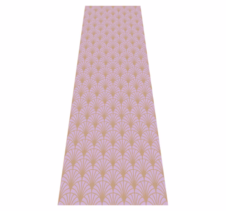 Vintage vinyl rug pink and gold scales design - TenStickers