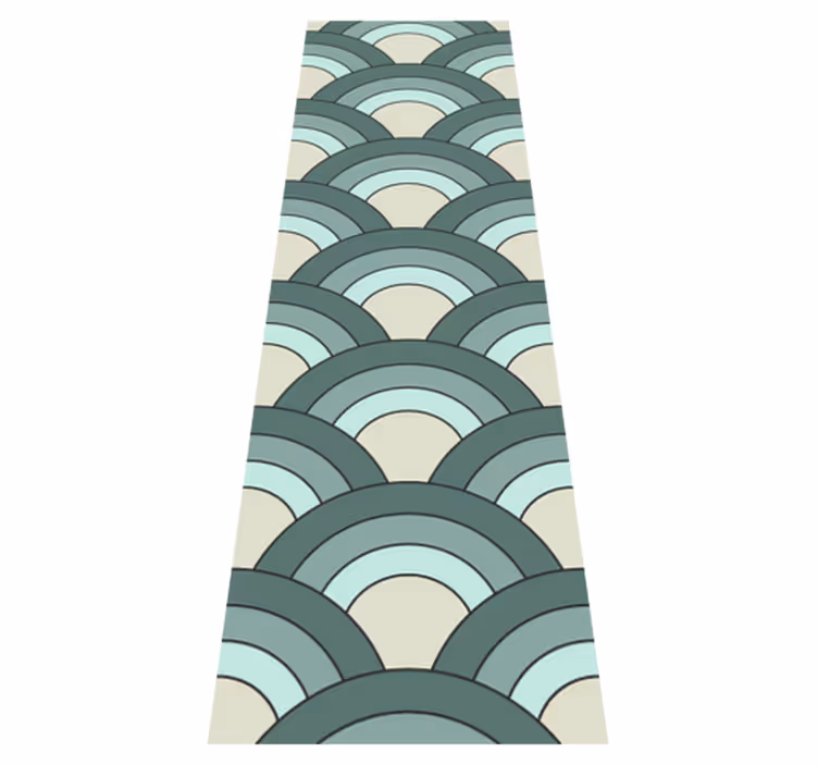 Vintage vinyl rug in blue shaded scales pattern - TenStickers