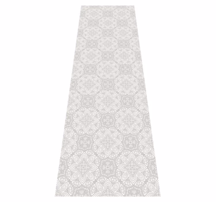 Vintage vinyl rug in gray ethnic pattern design - TenStickers