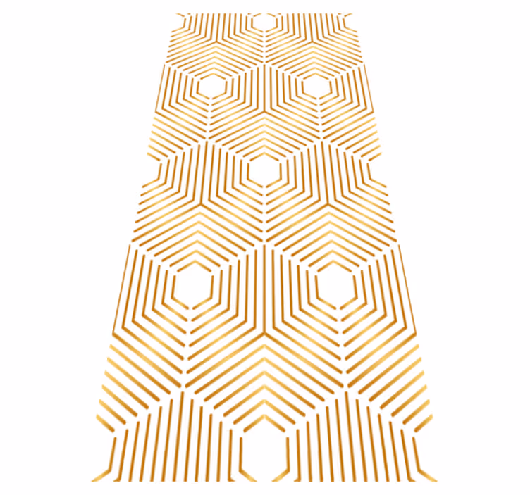 Vintage vinyl rug in gold squares art style - TenStickers