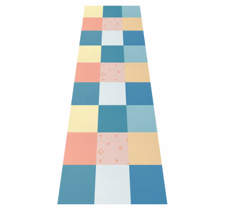 Vintage vinyl rug with colorful patchwork design - TenStickers