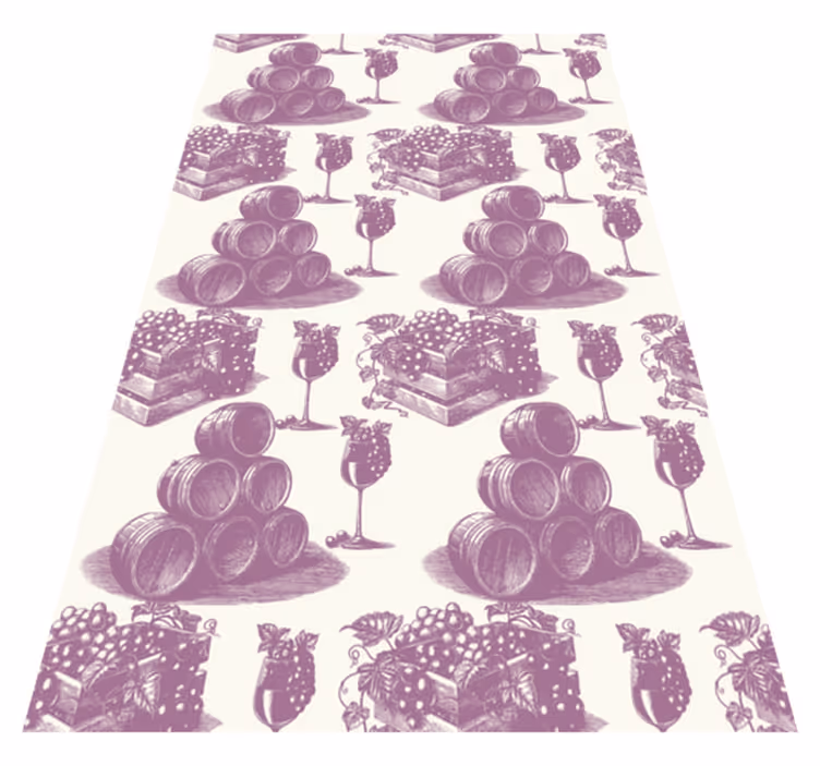 Vintage vinyl rug french vintage pattern violet - TenStickers