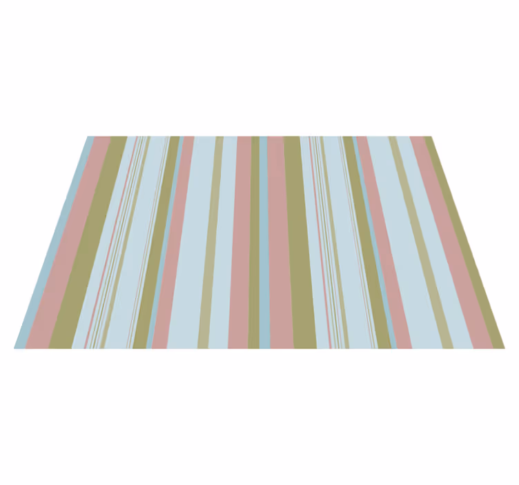 Vintage vinyl rug in blue and green 80s stripes - TenStickers