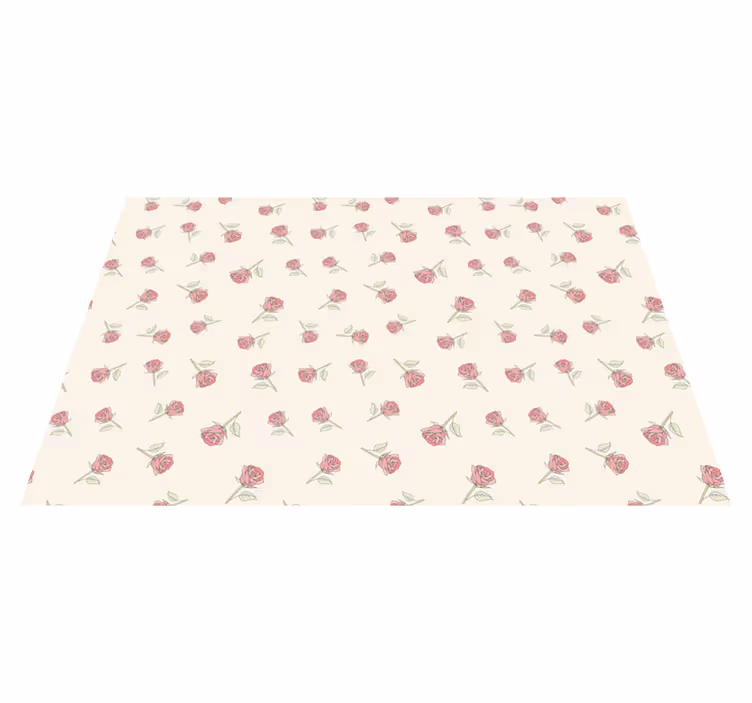Vintage vinyl rug with romantic rose design - TenStickers