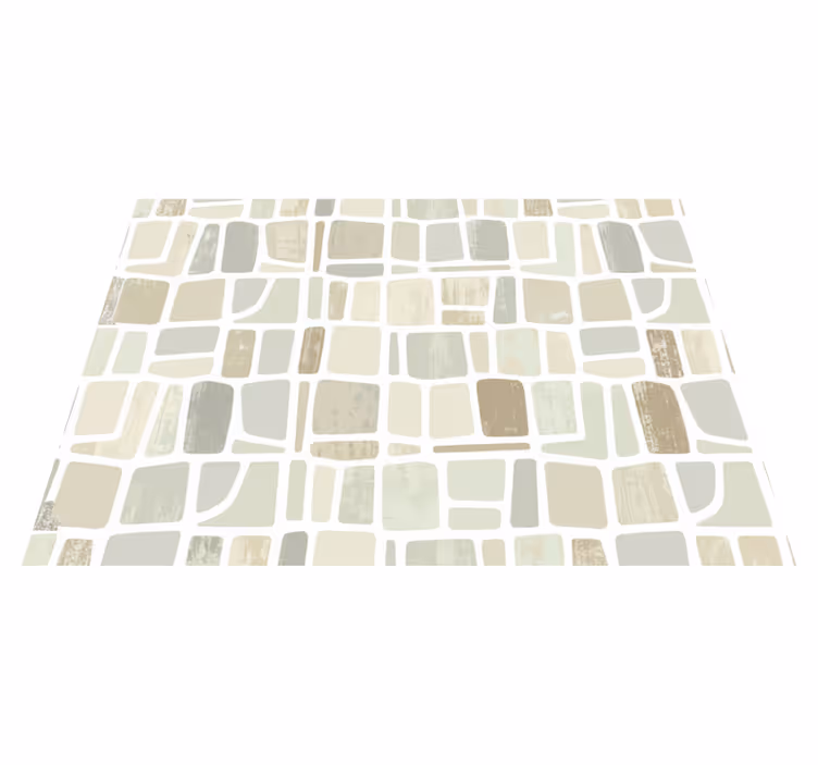 Vintage vinyl rug in light geometric patterns - TenStickers