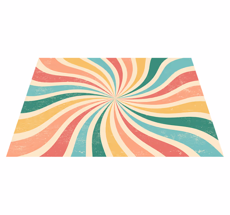 Vintage vinyl rug in colorful grunge retro burst - TenStickers