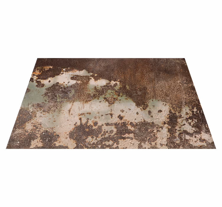 Textured vinyl rug rusty weathered metal wall - TenStickers