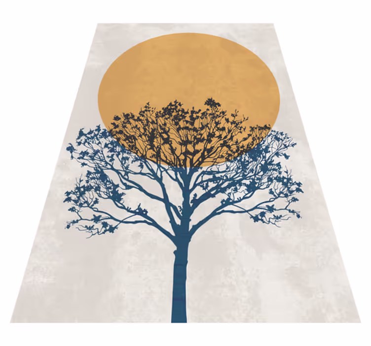 Floral vinyl rug tree at sunrise - TenStickers