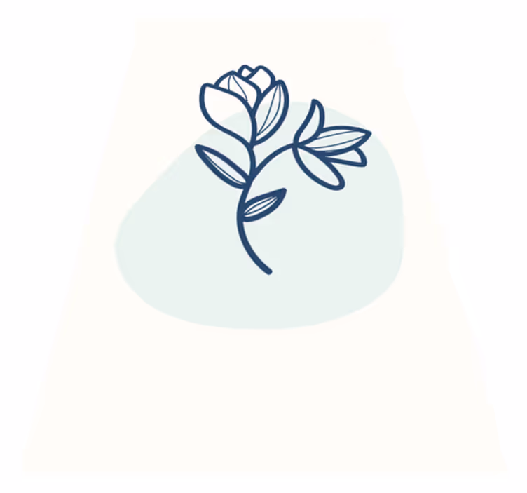 Floral vinyl rug botanical outline design - TenStickers