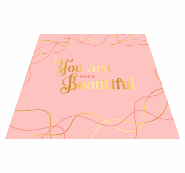 Custom rug you are beautiful pink watercolor - TenStickers