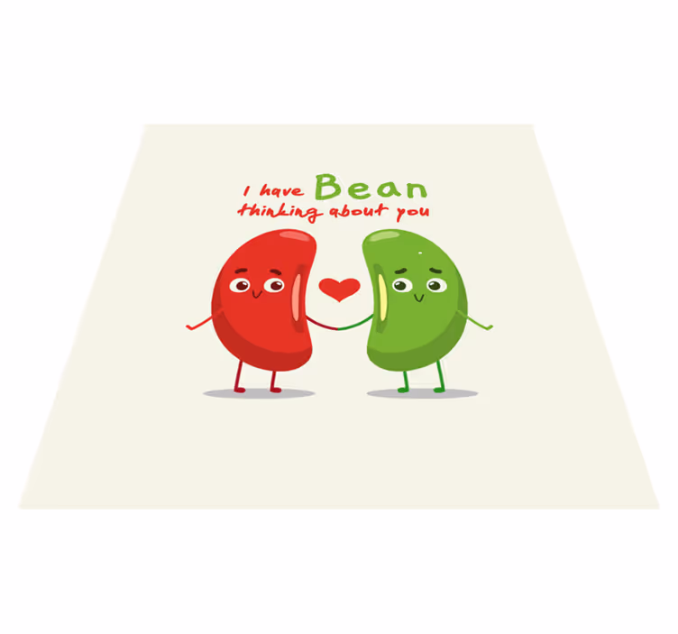 Custom rug with a funny quote about beans - TenStickers
