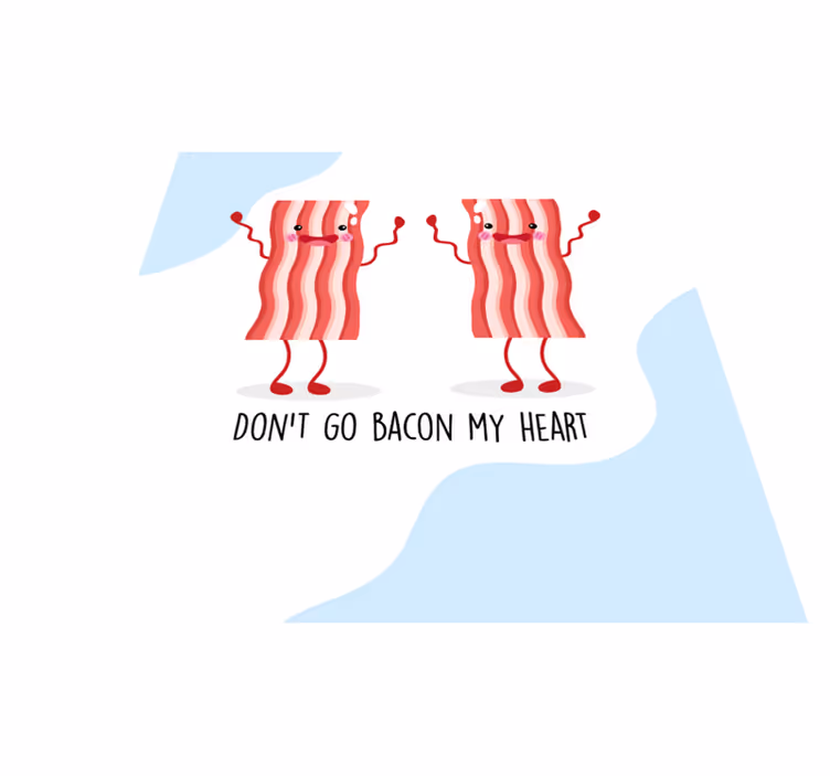 Custom rug with a humorous bacon quote - TenStickers