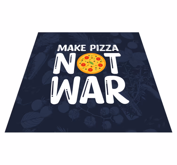 Custom rug fun quotes create pizza - TenStickers