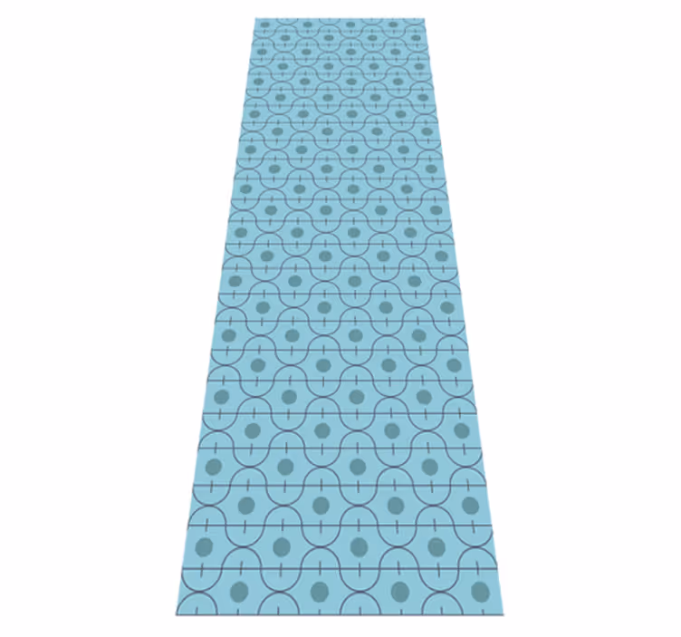Textured vinyl rug with blue geometric design - TenStickers