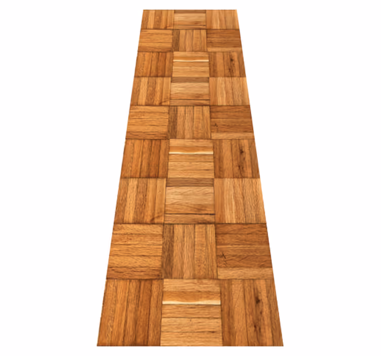 Textured vinyl rug with brown wood tile pattern - TenStickers
