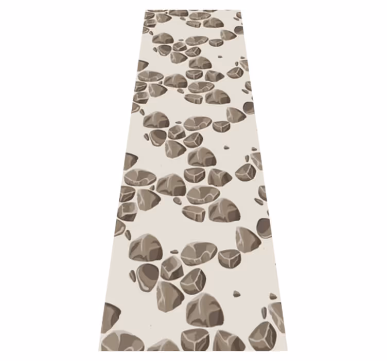 Textured vinyl rug with weathered modern stones - TenStickers