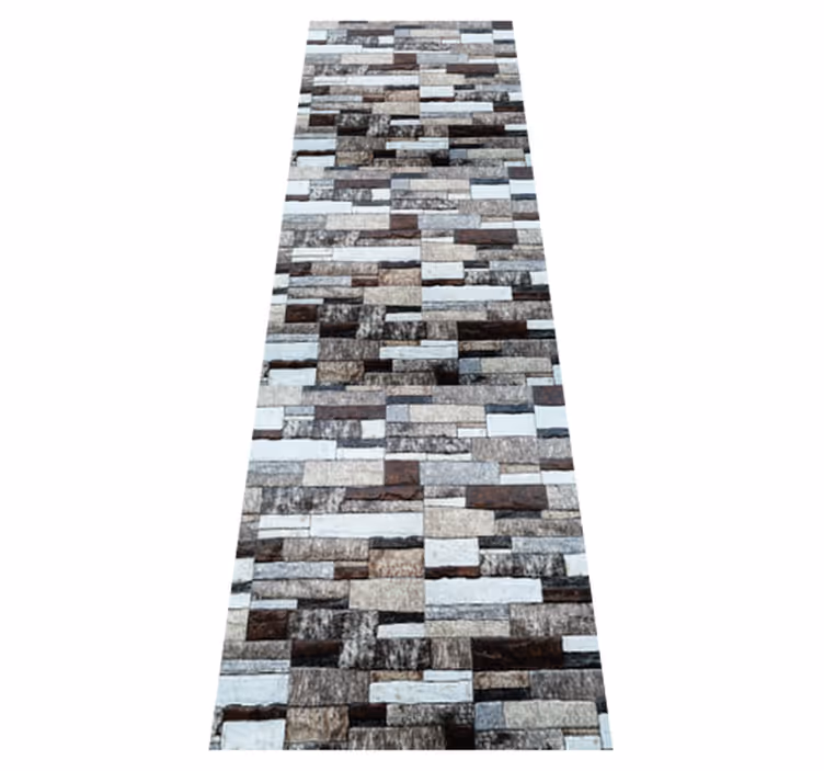 Textured vinyl rug elegant gray stone look - TenStickers