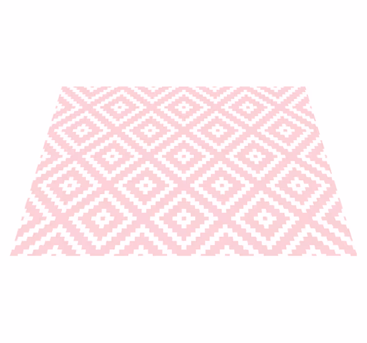 Textured vinyl rug with pink squares geometric pattern - TenStickers
