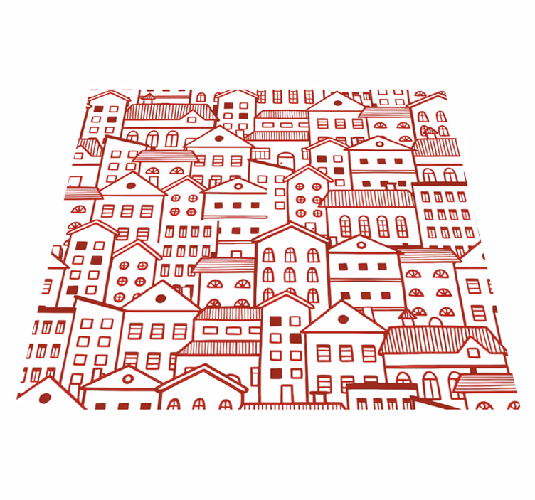 Textured vinyl rug in modern city comic style - TenStickers