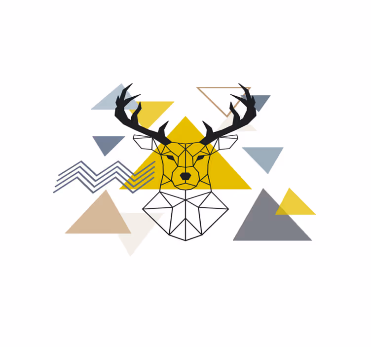 Geometric stag geometric vinyl rug - TenStickers