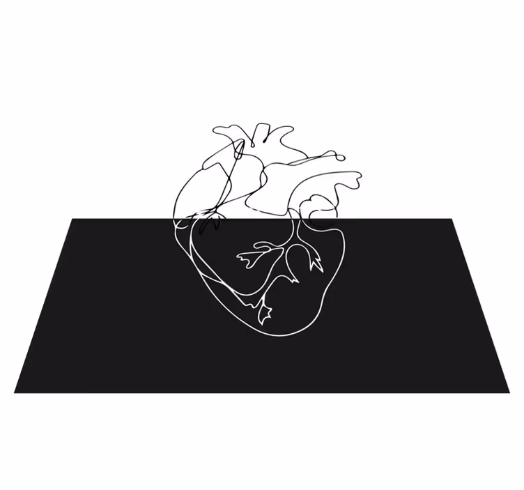 Geometric vinyl rug in geometric heart lineart - TenStickers