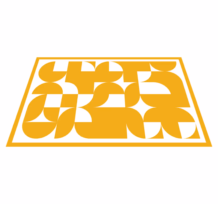 Geometric vinyl rug in yellow circle pattern - TenStickers